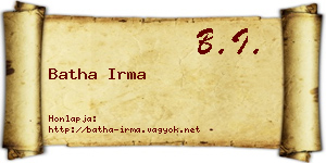 Batha Irma névjegykártya
