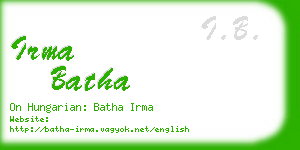 irma batha business card